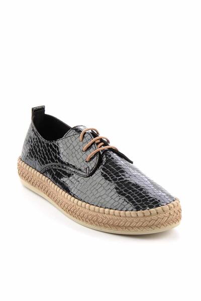 Bambi Glänzend Schwarz Damen Espadrilles K01309230311