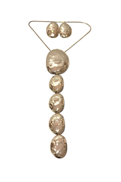 SENFONİ BUJİTERİ Set of 2 (Necklace-Earrings) Bohemian Model Three-Dimensiona...