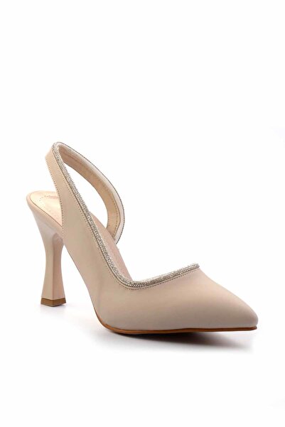 Bambi Mat Bej Kadın Klasik Topuklu Ayakkabı K01471060138