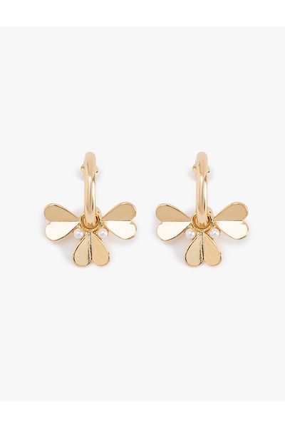 Koton Flower Pearl Detailed Hoop Earrings