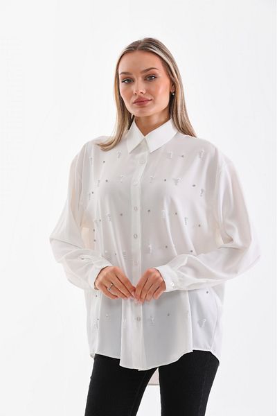 Marvella By Rasha pearl style shirt