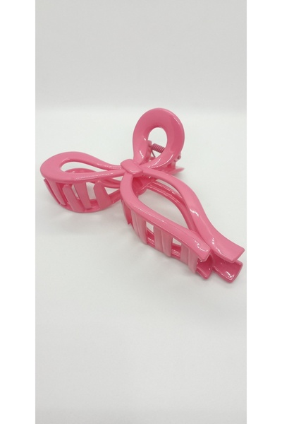 ndjewelry مشبك مزلاج على شكل فيونكة باللون الوردي الزاهي
