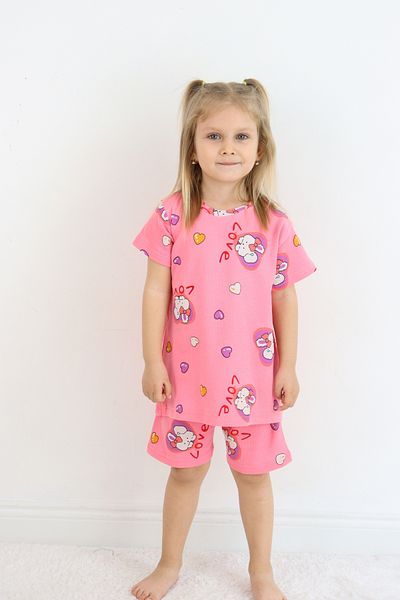 Pijamella Girl's Cotton Combed Fabric Printed Shorts Pajamas Set