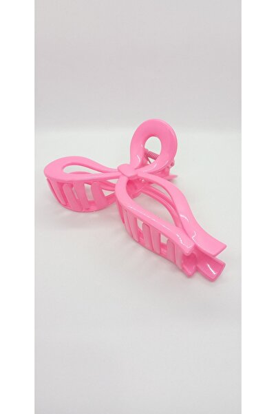 ndjewelry مشبك مزلاج على شكل فيونكة بلون وردي حلوى لامع