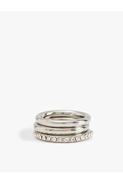 Koton Stone Detailed 3-Piece Ring Set