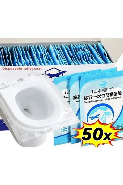 FBZhome 50 غطاء مقعد المرحاض للاستعمال مرة واحدة - موزع الحقيبة والغطاء