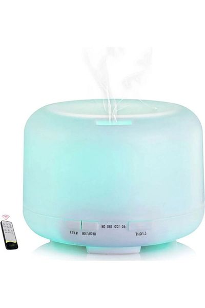 COOYA 7-Colour LED Light Portable Air Humidifier 500ml,With Remote Control,For Bedroom,White