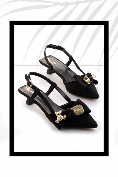 Bambi Mat Siyah Kadın Klasik Topuklu Ayakkabı K01726600438