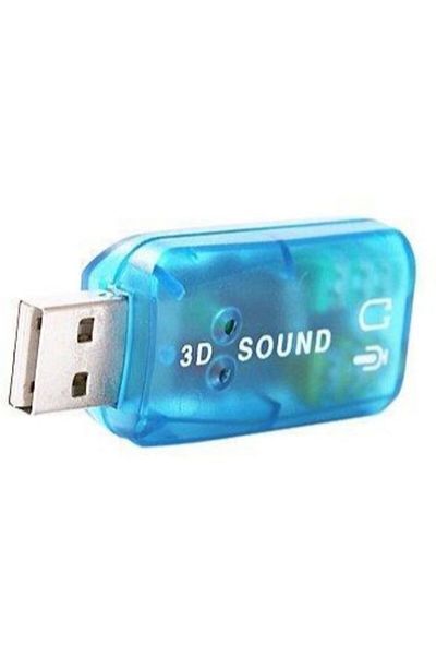 Generic محول بطاقة صوت خارجية 5.1 USB 3D Audio أزرق