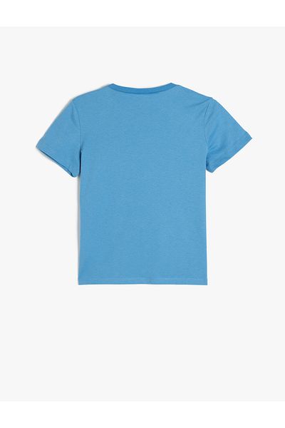Koton Tricou cu mânecă scurtă din bumbac, cu decolteu, imprimat