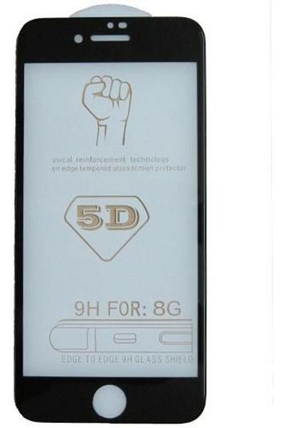 Generic واقي شاشة زجاجي 5D أسود لهاتف iPhone 7