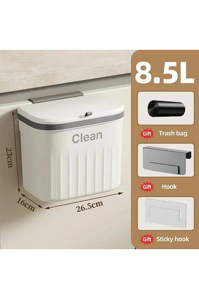 Choice 8.5L White 8.5/12L Hanging Trash can For Kitchen Cabinet Door Wall Mounted Recycling Garbage Basket