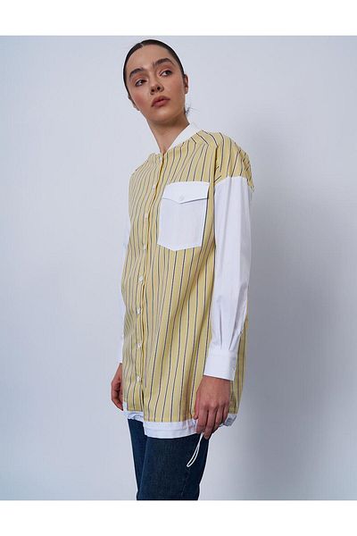 KYR Single Pocket Yellow Poplin Tunic