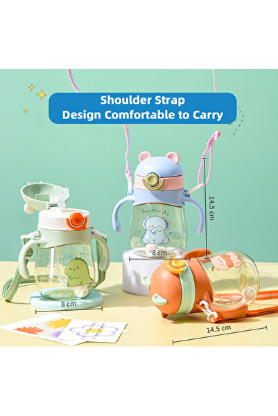 Yelajoy Double Handle Baby Sippy Cup,300ml,with Straw ,BPA Free,Non Spill,for newborn baby, Green