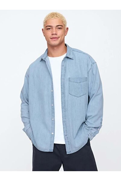 GAP Denim Big Shirt 589582-589790 Men's Denim Shirt Blue