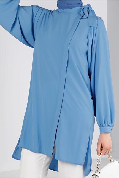 Alvina HIDDEN BUTTON TUNIC WITH COLLAR BINDING DETAIL 43508