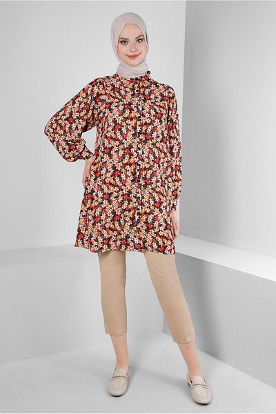Alvina FLOWER PATTERNED SHIRT TUNIC 43672