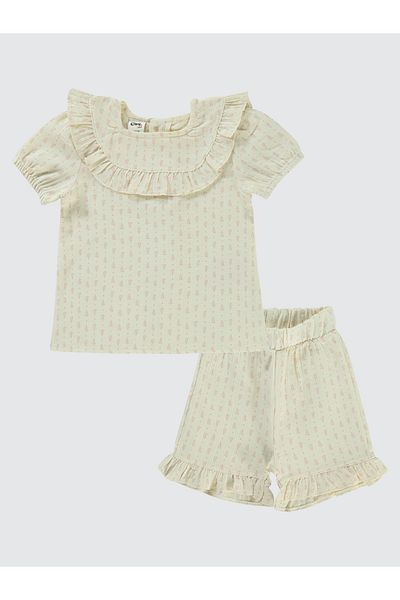 Civil Baby 6-18 Months Baby Girl Ecru Shorts Set