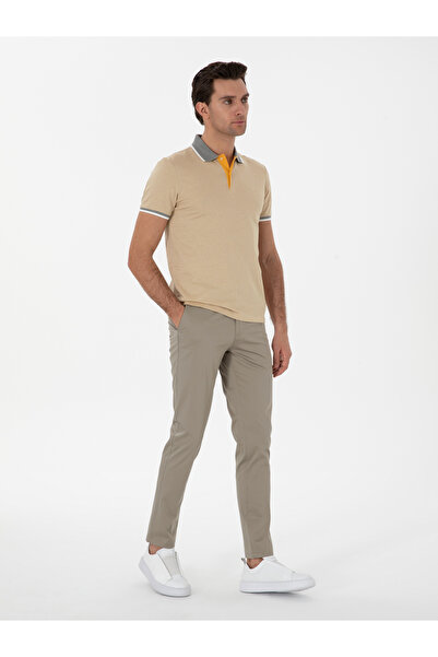 Cacharel Yeşil Slim Fit Pamuk Karışımlı Kanvas Pantolon 50298899-VR054