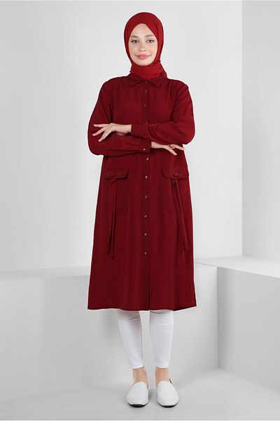 Alvina Lace Up Buttoned Tunic - 43859