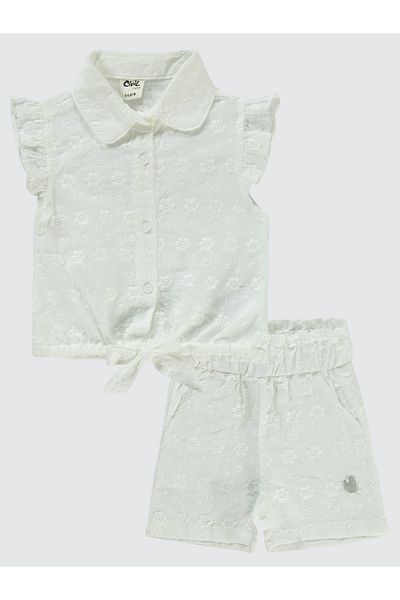 Civil Baby 6-18 Months Baby Girl Ecru Shorts Set