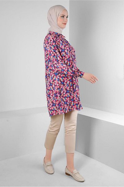 Alvina FLOWER PATTERNED SHIRT TUNIC 43672
