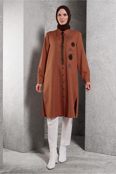 Alvina 45045 Model Dobby Saw Tunic