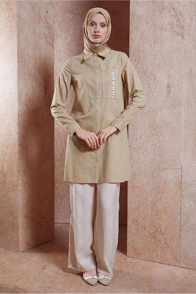 Alvina Βαμβακερό Hijab Tunic - 44487-1