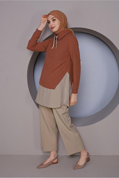 Alvina Piece Detailed Collar Neck Tunic 41368
