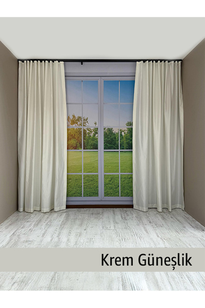 mep mekanik Parasolar din satin crem Donatti cu cusătură simplă