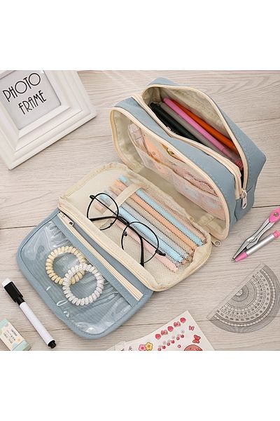 GlassySKY Capacitate mare Design simplu Husă pentru creion Suport pentru pix Material școlar Organizator pentru cosmetice și cadou de papetărie