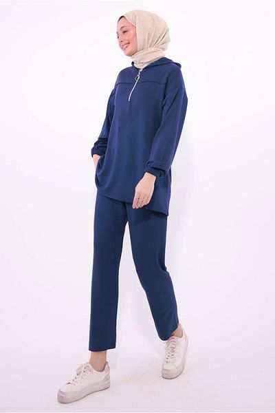 TRENDTESETTÜR Γυναικείο Navy Blue κοστούμι με παντελόνι T 1074