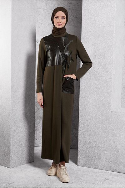 Alvina 45058 Μοντέλο Φόρεμα Hijab - Πέτρα εμπριμέ