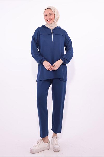 TRENDTESETTÜR Γυναικείο Navy Blue κοστούμι με παντελόνι T 1074