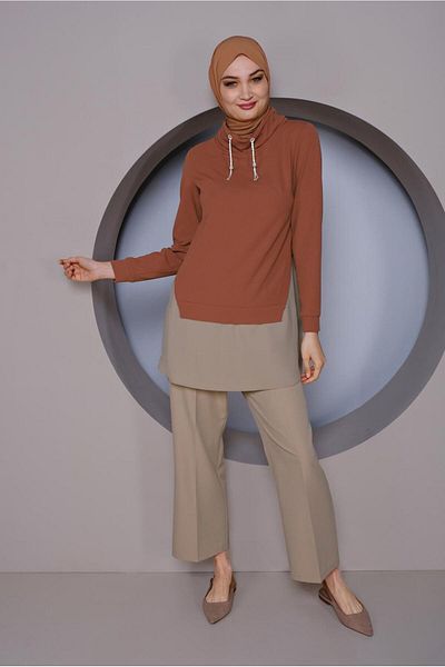 Alvina Piece Detailed Collar Neck Tunic 41368