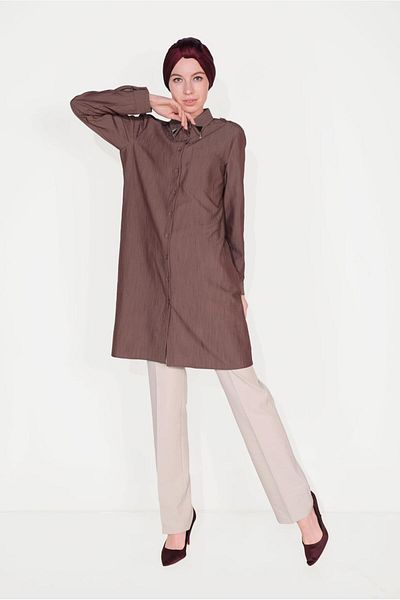 Alvina Brooch Detailed Tunic 40747