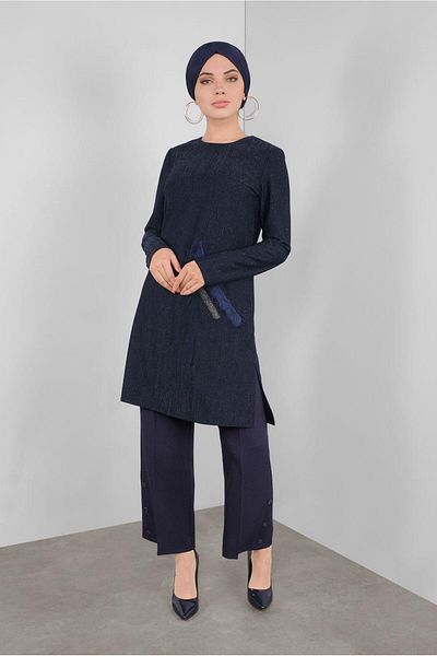 Alvina Silvery Stone Feather Tunic 41310