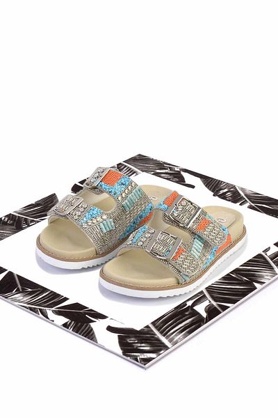 Bambi Beige Multicolor Women's Slippers K04678200087