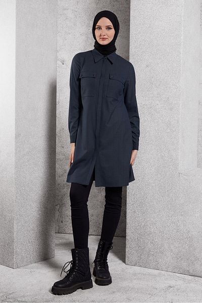 Alvina Shirt Collar Tesetur Tunic 45115