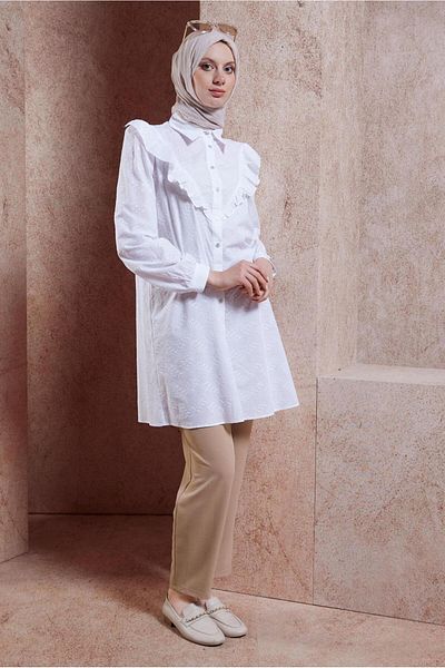 Alvina 44649 Model Hijab Tunica - Volane Detaliat