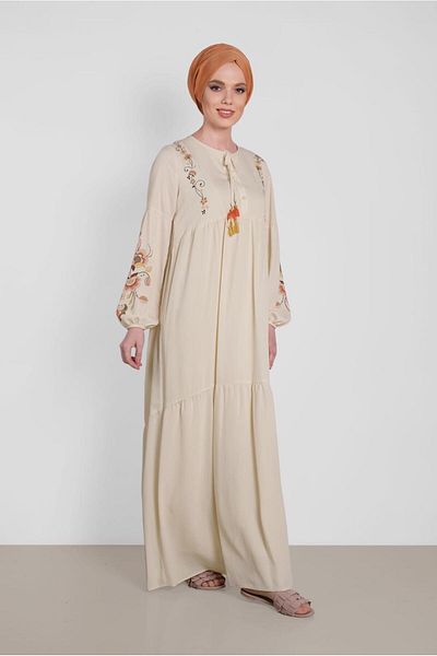 Alvina 4292 Model Flower Embroidered Dress