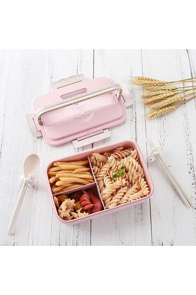 COOYA Lunch Box with Cutlery,Durable,Spill-Proof,Microwave-Compatible for Reheating Meals,8.5x5.9x2.2cm