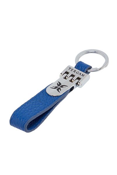 Tergan Blue Genuine Leather Unisex Keychain - S1An00000247-H0Y