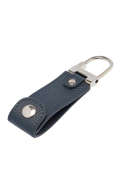 Tergan Navy Blue Genuine Leather Unisex Keychain - S1An00000267-A38