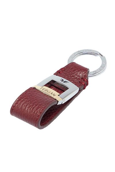 Tergan Claret Red Genuine Leather Unisex Keychain - S1An00000242-M71
