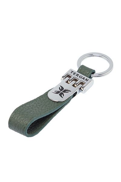Tergan Green Genuine Leather Unisex Keychain - S1An00000247-I5T