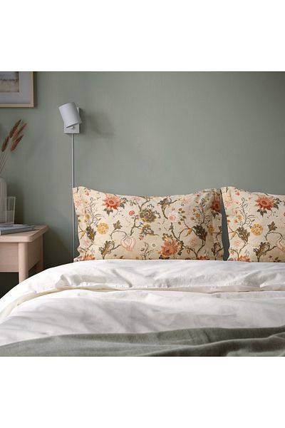 IKEA NÄSSELKLOCKA Pillowcase, Light Grey-Beige – Soft & Breathable, 50x80 cm