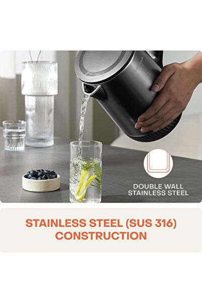 Nutricook Stainless Steel Electric Kettle 1.7L, 1800W, Patented U-Shaped Rust Resistant Interior