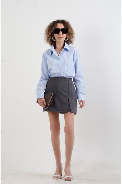 Zelish My Sister Gray Premium Short Skirt