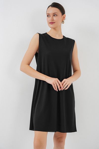 Bigdart 2535 Rochie midi fără mâneci - Fusta interioară cu căptușeală neagră